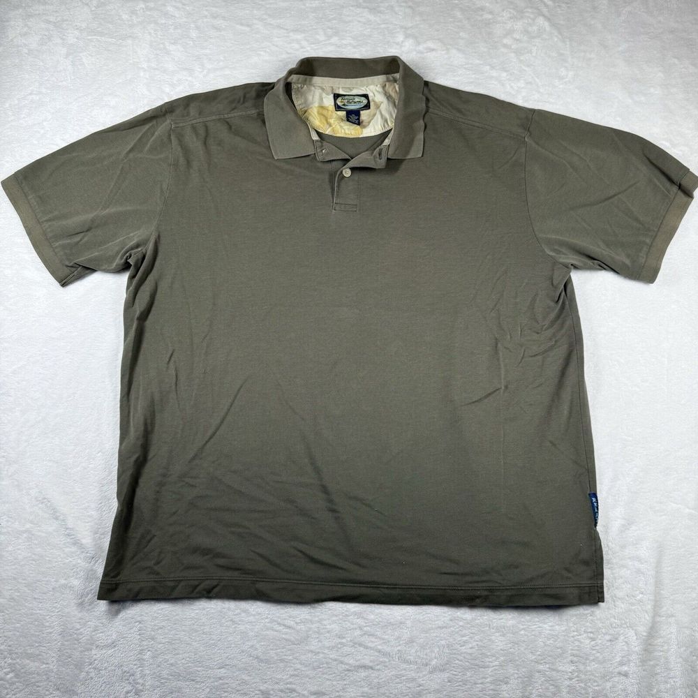 Tommy Bahama Polo Shirt Mens 2XL XXL Green Pima Cotton Preppy‎ Casual